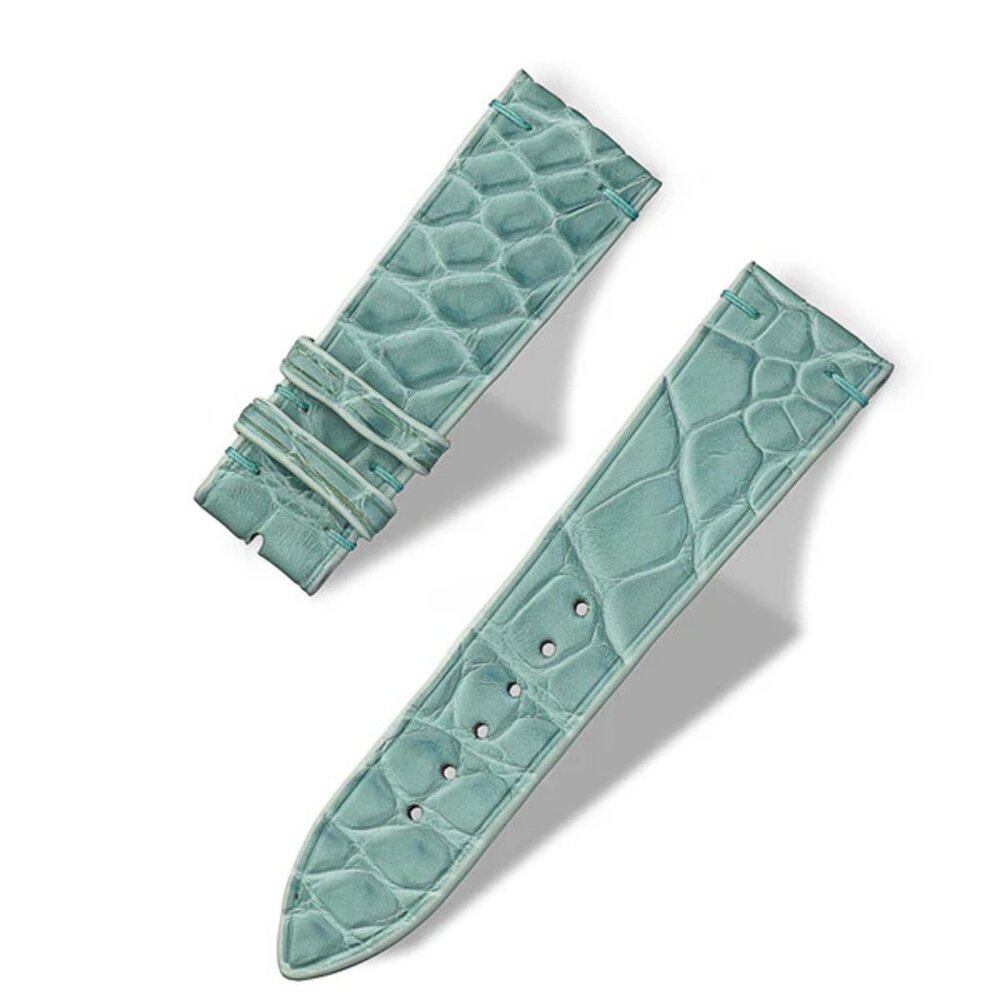 Unique Exotic Leather Strap – Genuine Alligator - Ultramarine Green Color - Picture 4 of 6
